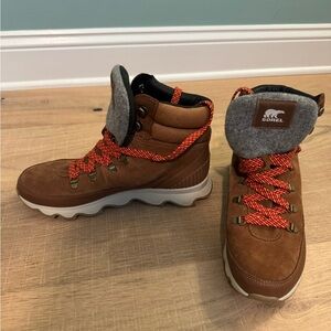 Sorel Brown and Red Winter Boots